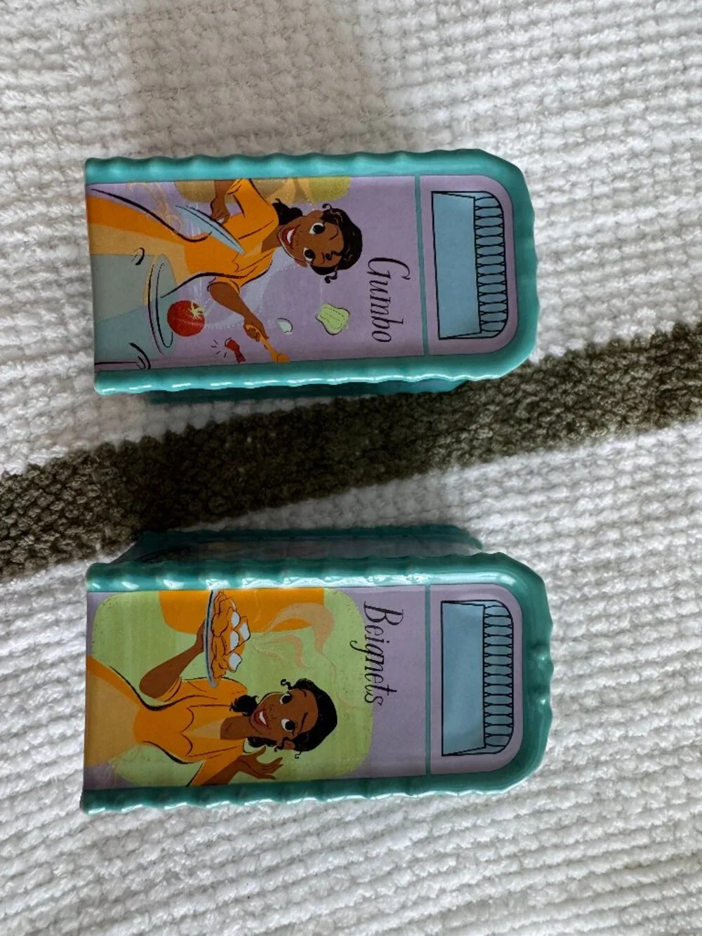 EPCOT Food & Wine Festival 2022 Princess Tiana Trash Can Salt & Pepper Shakers